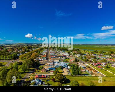 Aerial view of Guyra, New South Wales Stock Photo