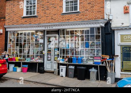 Woodbridge Suffolk UK February 19 2022: Exterior of a traditional independent homeware and hardware shop in a small market town Stock Photo
