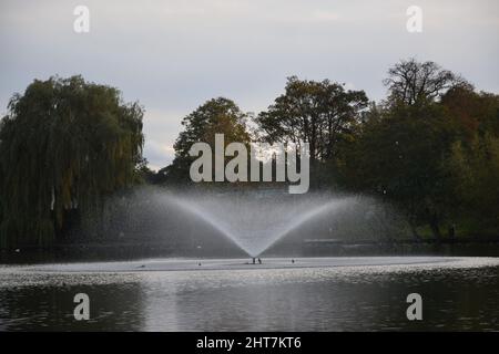 diss mere fountain, norfolk, england Stock Photo