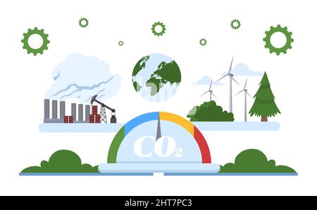 Balancing CO2 concept Stock Vector