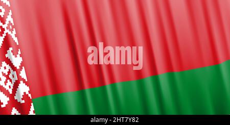 Wavy vector flag of Belarus Stock Vector