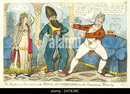The Mysterious Fair One, published May, 1819. Stock Photo