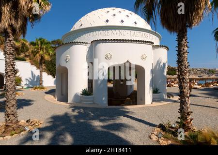 Rotunda in ancient Kallithea Springs thermal SPA and beach Stock Photo