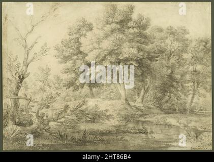 Wooded Landscape with Stream, 1750-59. Stock Photo