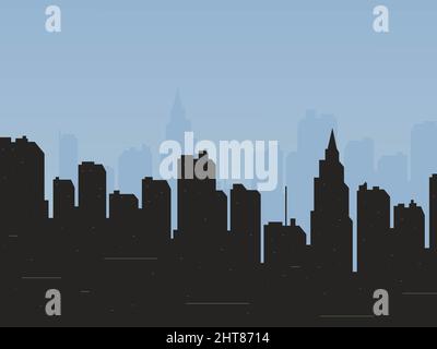 Modern City Skyscrapers Skyline Silhouette Stock Photo - Alamy