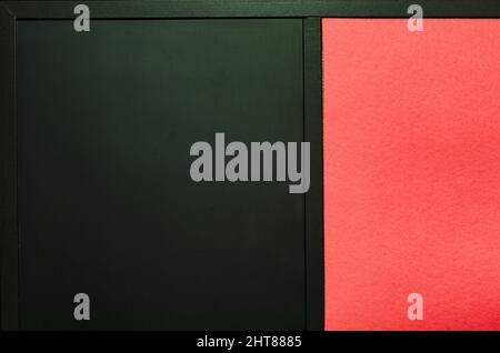 empty blackboard with pink colored space on the right Stock Photo
