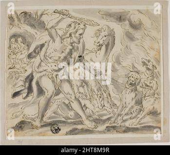Hercules, Cerberus and the Mares of Diomedes, n.d. Stock Photo