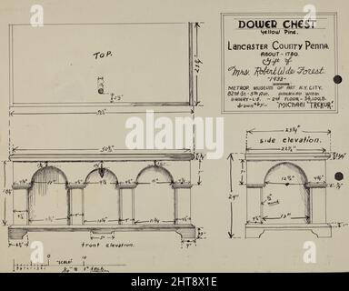 Pa. German Dower Chest, 1935/1942. Stock Photo