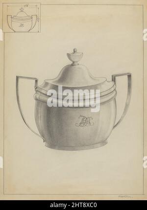 Silver Sugar Bowl, c. 1936. Stock Photo