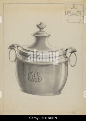 Silver Sugar Bowl, c. 1936. Stock Photo