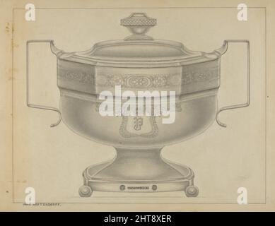 Silver Sugar Bowl, c. 1936. Stock Photo