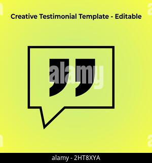 Creative editable vector quote, Quotation bubble, Banner illustration, Testimonial, Infographics, Citation empty speech bubbles Stock Vector