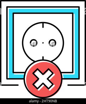 socket use prohibition kids line icon vector illustration Stock Vector ...