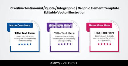 Creative Quote | Testimonial Templates - Editable Vector Illustration Stock Vector