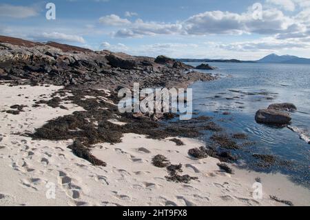 Coral beach near Toscaig on the Applecross Peninsula, Wester Ross, Scotland Stock Photo