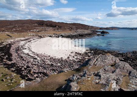 Coral beach near Toscaig on the Applecross Peninsula, Wester Ross, Scotland Stock Photo