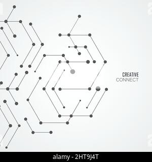 Hexagonal molecule DNA. Molecular structure of neurons system. Genetic ...