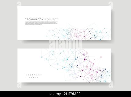 Vector connect lines and dots. Banner template for technology Stock ...