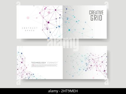 Vector connect lines and dots. Cover template for sciense and ...