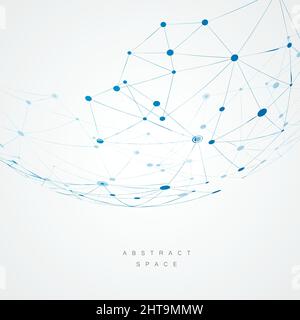 Abstract design with blue compound lines and dots Stock Vector Image ...