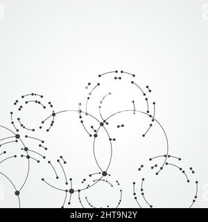 Vector points connecting circles background. Geometric abstraction design with lines and points Stock Vector