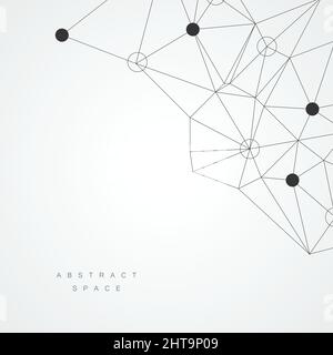 Abstract connection structure with dots and lines. Vector background Stock Vector