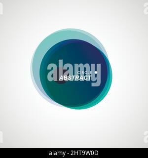 Colorful overlay round abstract shape on white background. Vector creative circles Stock Vector
