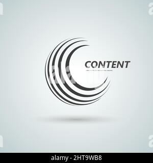 Abstract sphere icon. Vector design with twirl line Stock Vector