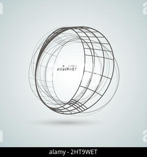 Abstract connect circle design background. Creative abstract shapes Stock Vector