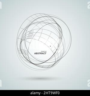 Abstract connect circle design background. Creative abstract shapes Stock Vector