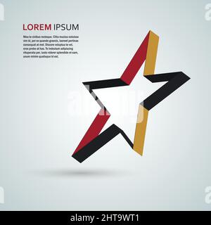 Star vector icon, 3d ribbon abstract symbol Stock Vector