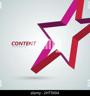 Star vector icon, 3d ribbon abstract symbol Stock Vector