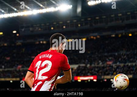 Barcelona, Spain. 27th Feb, 2022. Vivian (Athletic de Bilbao) is pictured during La Liga football match between FC Barcelona and Athletic de Bilbao, at Camp Nou Stadium in Barcelona, Spain, on February 27, 2022. Foto: Siu Wu. Credit: dpa/Alamy Live News Stock Photo