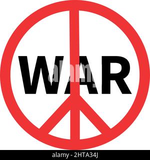 Red sign pacifism WAR on a white background - Vector illustration Stock Vector
