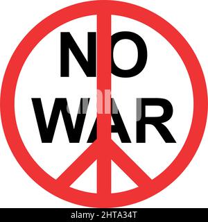Red sign pacifism NO WAR on a white background - Vector illustration Stock Vector