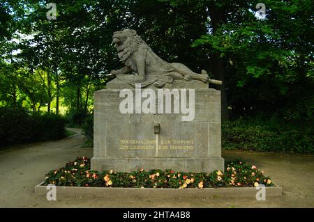 Monument to the fallen of the 80th Fusilier Regiment of the First World War in Bad Homburg, Germany. Stock Photo