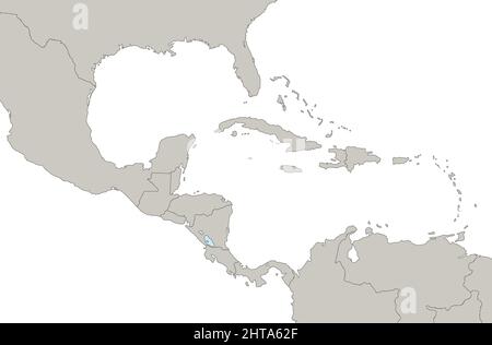 Caribbean islands and Central America map, individual regions, Infographics, blank Stock Photo