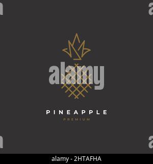 Pineapple logo design vector template Stock Vector