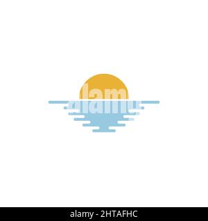 Sunset Logo design symbol illustration vector template Stock Vector