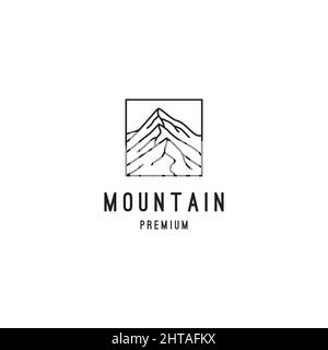 Mountain logo design icon illustration vector template Stock Vector