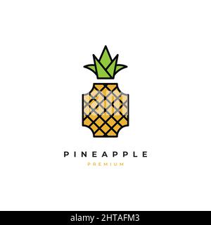 Pineapple logo design vector template Stock Vector