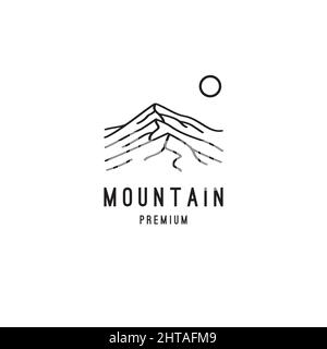 Mountain logo design icon illustration vector template Stock Vector