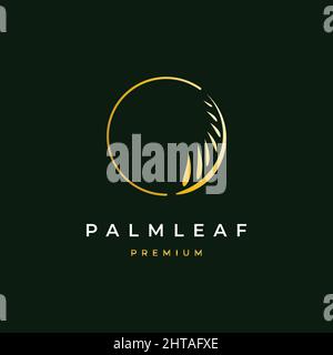 Palm leaf logo design vector template Stock Vector