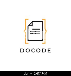 Document code logo design symbol illustration vector template Stock Vector
