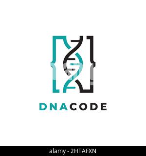 Dna code logo design symbol illustration vector template Stock Vector