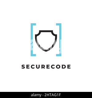 Code security logo design symbol vector template Stock Vector