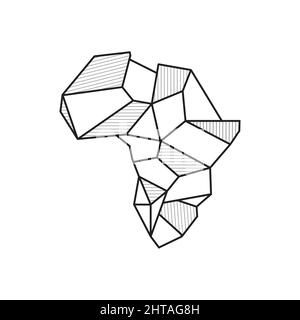 Africa stone logo design illustration vector template Stock Vector