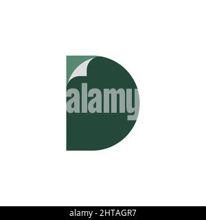 D with paper illustration logo design vector template Stock Vector