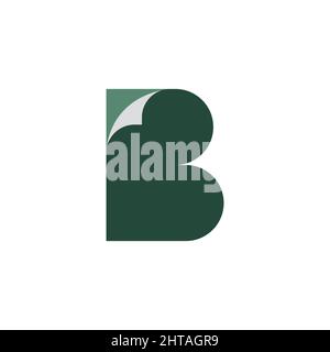 B with paper illustration logo design vector template Stock Vector