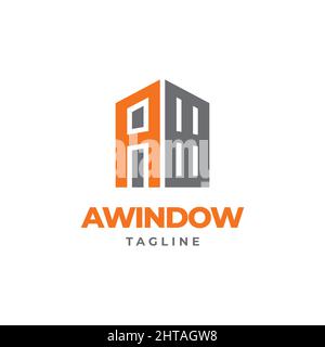 A window logo design vector template Stock Vector
